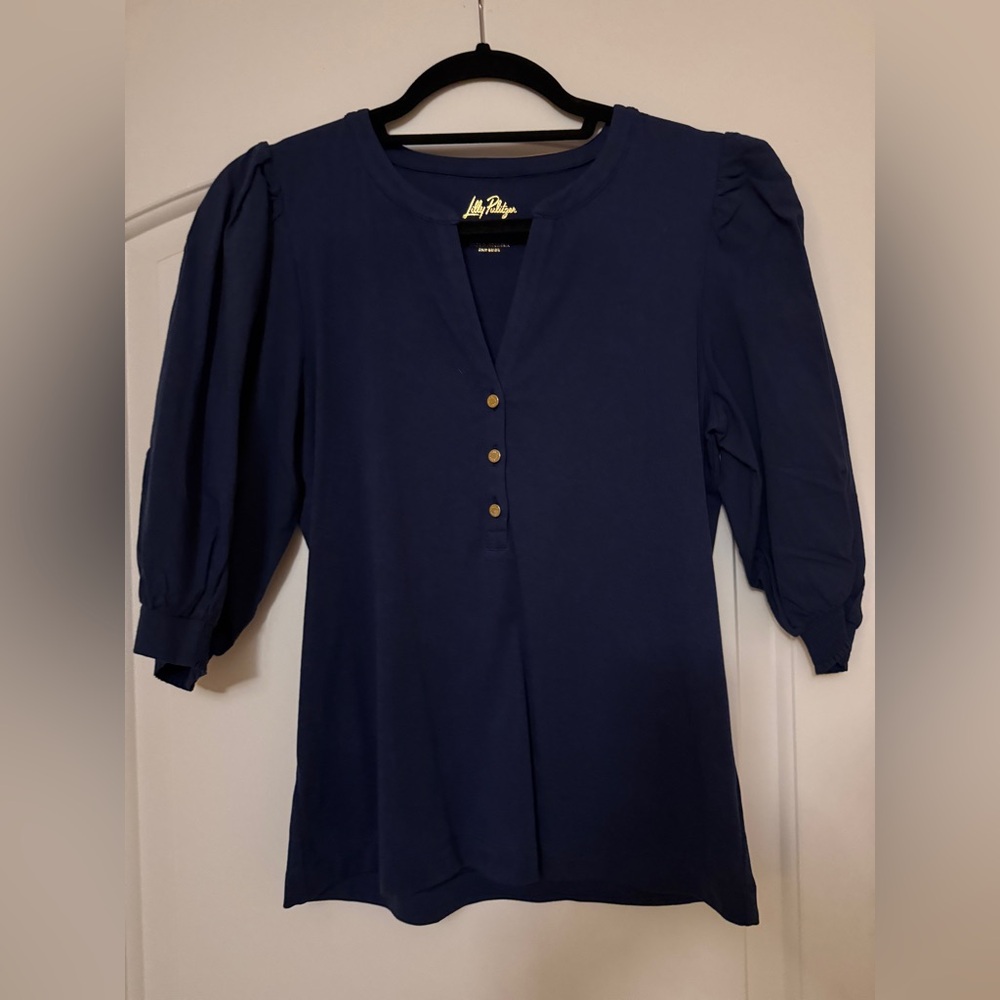 Lilly Pulitzer Ronson top in low tide navy size S